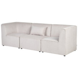 Beliani Modular Sofa 3 Seater Lemvig Corduroy Beige - thumbnail 5
