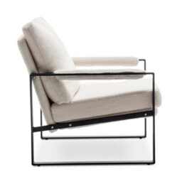 Teddy Boucle Fabric Accent Chair In White - thumbnail 3