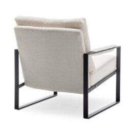Teddy Boucle Fabric Accent Chair In White - thumbnail 5
