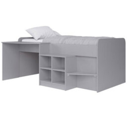 Kidsaw Pilot Cabin Bed In Grey With Built In Desk And Storage - thumbnail 1