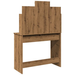 Berkfield Dressing Table With Led Lights Artisan Oak 96X40X142 Cm - thumbnail 9