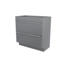 GoodHome Imandra Matt Grey Freestanding Vanity Unit & Basin Set With 2 Chrome Effect Handle (W)804mm (H)670mm - thumbnail 4