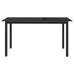 Berkfield Garden Table Black 150X90X74 Cm Aluminium And Glass - thumbnail 2