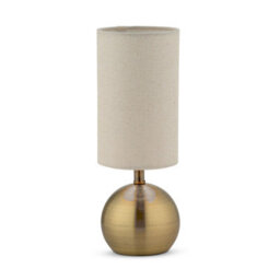 Lighting Supermarket Bedford Modern Brass Brushed Metal Ball Small Touch Control Table Lamp - thumbnail 1