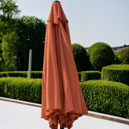Garden Market Place The Garden Marketplace Garden Parasol 2.7M With Tilt And Crank Handle, Polyester Canopy And 38mm Aluminium Pole Terracotta - thumbnail 4