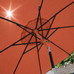 Garden Market Place The Garden Marketplace Garden Parasol 2.7M With Tilt And Crank Handle, Polyester Canopy And 38mm Aluminium Pole Terracotta - thumbnail 3