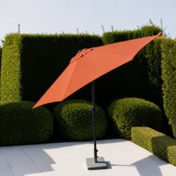 Garden Market Place The Garden Marketplace Garden Parasol 2.7M With Tilt And Crank Handle, Polyester Canopy And 38mm Aluminium Pole Terracotta - thumbnail 1