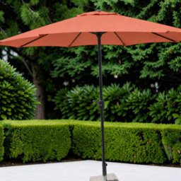 Garden Market Place The Garden Marketplace Garden Parasol 2.7M With Tilt And Crank Handle, Polyester Canopy And 38mm Aluminium Pole Terracotta - thumbnail 2