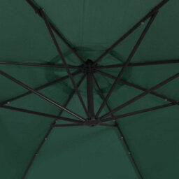 Walplus Hanging Garden Parasol With Led Lighting 300 Cm Green Metal Pole - thumbnail 9