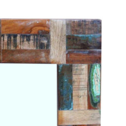Walplus Reclaimed Wood Framed Wall Mirror Retro Multicolour Bathroom Hall Home Decor - thumbnail 7