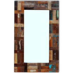 Walplus Reclaimed Wood Framed Wall Mirror Retro Multicolour Bathroom Hall Home Decor