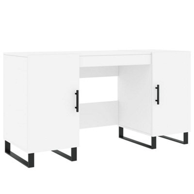 Berkfield Industrial Desk White 140X50X75 Cm Engineered Wood