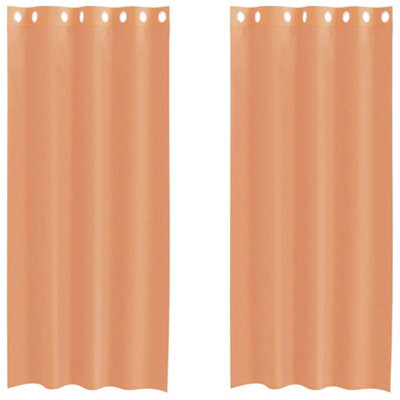 Berkfield Durable Voile Curtains With Grommets 2 Pcs Terracotta - image 1