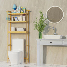 3-Tier Bamboo The Toilet Bathroom Shelf Cabinet Corner Storage Rack - thumbnail 6