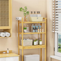 3-Tier Bamboo The Toilet Bathroom Shelf Cabinet Corner Storage Rack - thumbnail 5