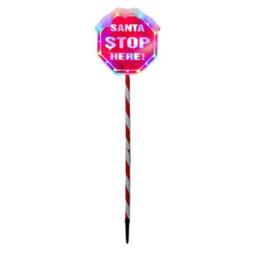 Samuel Alexander Premier Christmas Light Up Santa Stop Here Garden Patio Sign 110Cm - thumbnail 8