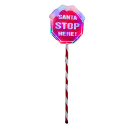Samuel Alexander Premier Christmas Light Up Santa Stop Here Garden Patio Sign 110Cm - thumbnail 9