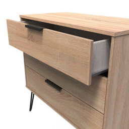 Fuji 3 Drawer Chest Of Drawers In Bardolino Oak (Ready Assembled) - thumbnail 5