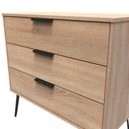 Fuji 3 Drawer Chest Of Drawers In Bardolino Oak (Ready Assembled) - thumbnail 4