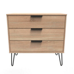 Fuji 3 Drawer Chest Of Drawers In Bardolino Oak (Ready Assembled) - thumbnail 1