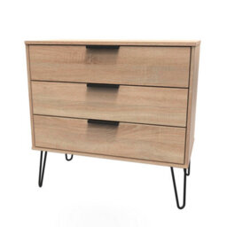 Fuji 3 Drawer Chest Of Drawers In Bardolino Oak (Ready Assembled) - thumbnail 3