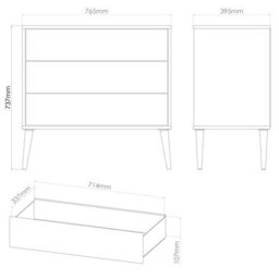Fuji 3 Drawer Chest Of Drawers In Bardolino Oak (Ready Assembled) - thumbnail 6