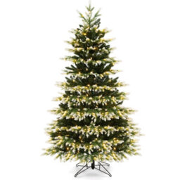 Costway 6Ft Pre-Lit Artificial Christmas Tree Hinged Xmastree With 350 Led Lights - thumbnail 2