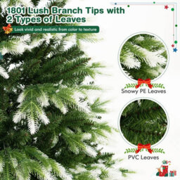 Costway 6Ft Pre-Lit Artificial Christmas Tree Hinged Xmastree With 350 Led Lights - thumbnail 6