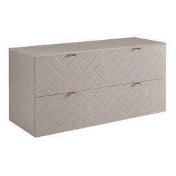 Heze Furniture Trend Herringbone Pattern Door Bathroom Cabines Vanity Units Set With Worktop 120Cm & 35Cm - Cashmere - thumbnail 4
