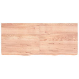 Berkfield Wall Shelf Light Brown 140X60X4 Cm Treated Solid Wood Oak - thumbnail 2