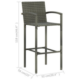 Berkfield 5 Piece Garden Bar Set Grey - thumbnail 8