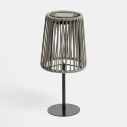 Ohs Rattan Solar Table Lamp Cordless Outdoor Garden Light Auto Sensor - Grey - thumbnail 5