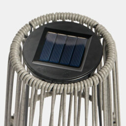 Ohs Rattan Solar Table Lamp Cordless Outdoor Garden Light Auto Sensor - Grey - thumbnail 6