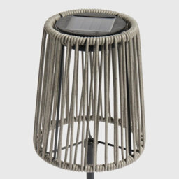 Ohs Rattan Solar Table Lamp Cordless Outdoor Garden Light Auto Sensor - Grey - thumbnail 7