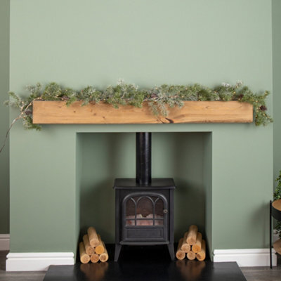 Samuel Alexander 1.8M Pine Needle Christmas Garland With Pinecones And 120 Warm White Leds - image 1