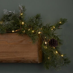 Samuel Alexander 1.8M Pine Needle Christmas Garland With Pinecones And 120 Warm White Leds - thumbnail 2