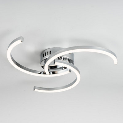 Curve - Chrome LED Flush Ceiling Light - image 1