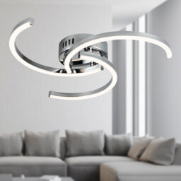 Curve - Chrome LED Flush Ceiling Light - thumbnail 4
