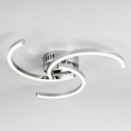 First Choice Lighting Curve - Chrome Led Flush Ceiling Light