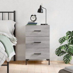 Berkfield Bedside Cabinet Grey Sonoma 40X40X66 Cm Engineered Wood - thumbnail 1