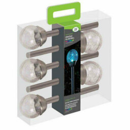 5 X Smart Garden Solar Colour Changing Rainbow Crackle Globe Orb Garden Lights - thumbnail 2