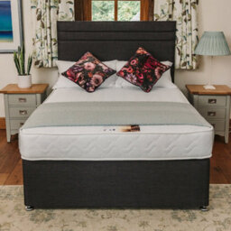 Divan Base Direct Rome Comfort Deluxe Sprung Divan Bed Set 4Ft6 Double 2 Drawers Side - Lino Charcoal - thumbnail 4