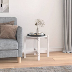 Walplus Coffee Table White  52.5X45 Cm Solid Wood Pine