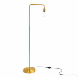 CGC Lighting Kyra Brushed Gold Angled Floor Lamp With Cream Scalloped Lampshade - thumbnail 4