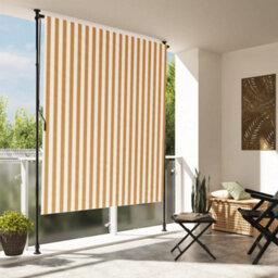 Walplus Outdoor Roller Blind Orange And White 150X270 Cm Fabric&steel