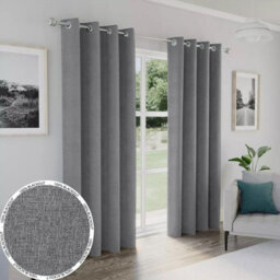 Moonlight Bedding Linen Texture 100%blackout Eyelet Curtain Pair Thermal Insulated For Summer Winter Curtains (Charcoal,90''x90'')
