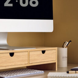Sobuy Frg198-N, Bamboo Monitor Stand Computer Riser Desk Organizer, W47Xd18Xh11 - thumbnail 6