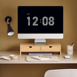 Sobuy Frg198-N, Bamboo Monitor Stand Computer Riser Desk Organizer, W47Xd18Xh11 - thumbnail 2