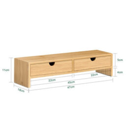 Sobuy Frg198-N, Bamboo Monitor Stand Computer Riser Desk Organizer, W47Xd18Xh11 - thumbnail 3
