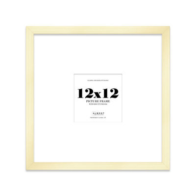 "12X12"" Gold Picture Frame - 12X12"" Square Frame With 8X8"" Mount For 12X12""/8X8"" Pictures Art Deco Style Room Decor, 1 Pack" - image 1
